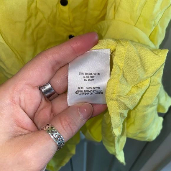 Adam Levine 🐾 Yellow Eyelet Middle Sundress Size 11/12 Large - Picture 6 of 10